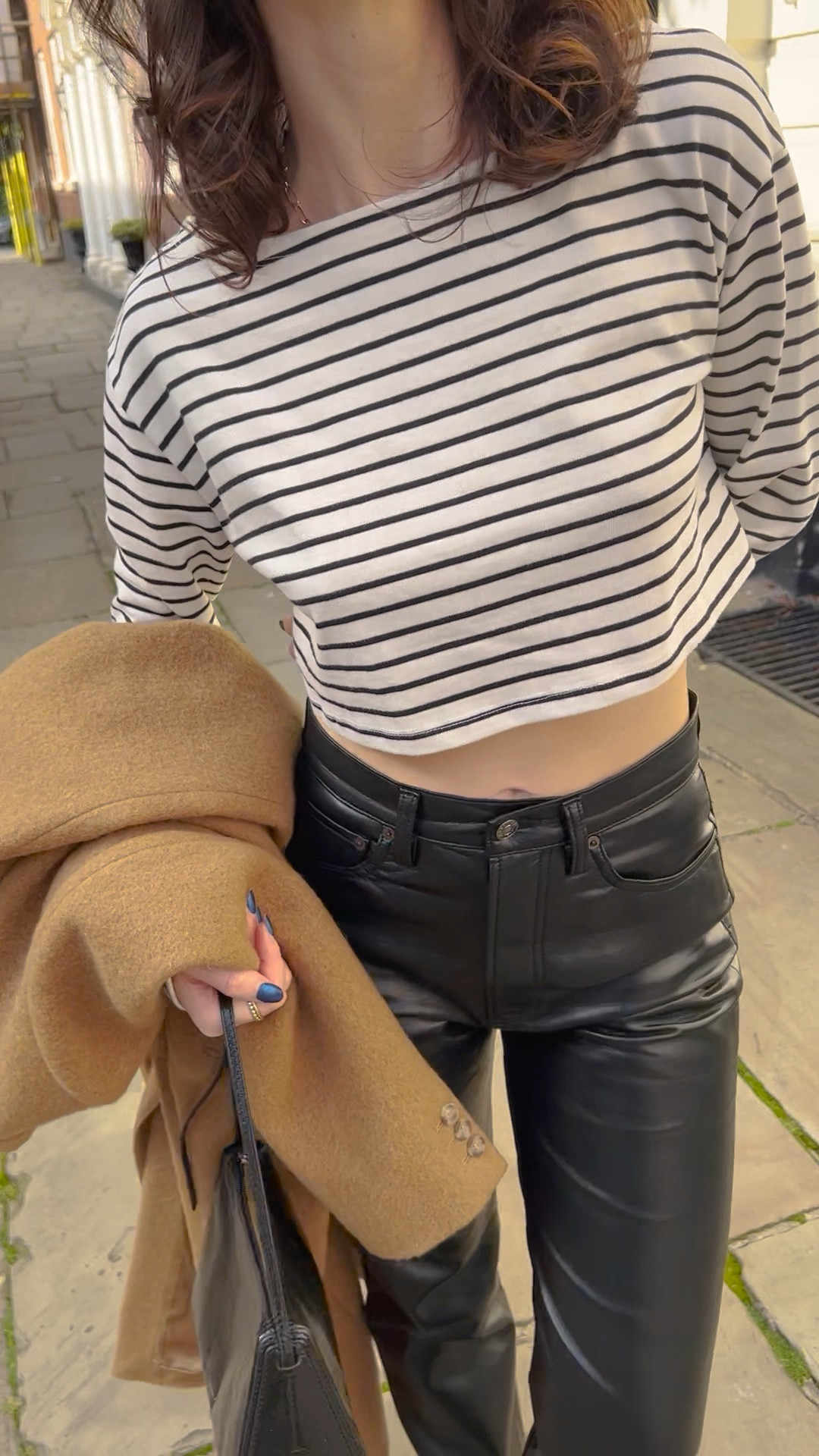 camel wool blend coat, striped top, leather pants, sunglasses, black bag, gold hoops, chain necklace, gold jewellery, heeled boots, whistles, frankie shop, le specs, net a porter, selfridges, by far, coggles, astrid & miyu, monica vinader, daisy jewellery, manu atelier, luisaviaroma, agolde, abercrombie and fitch, h&m, arket 

Black Friday/Cyber Week discounts:
wool blend coat: whistles 20% off 
wool blend coat: abercrombie & fitch 25% off
by far black boots: (via coggles) 25% off
gold hoops: astrid & miyu 25% off
gold bracelet: monica vinader 30% off 
chain necklace: daisy jewellery 20% off 

#LTKstyletip #LTKCyberSaleUK #LTKeurope