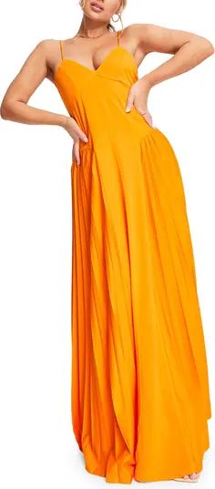 ASOS DESIGN Pleated Side Maxi Dress | Nordstrom | Nordstrom