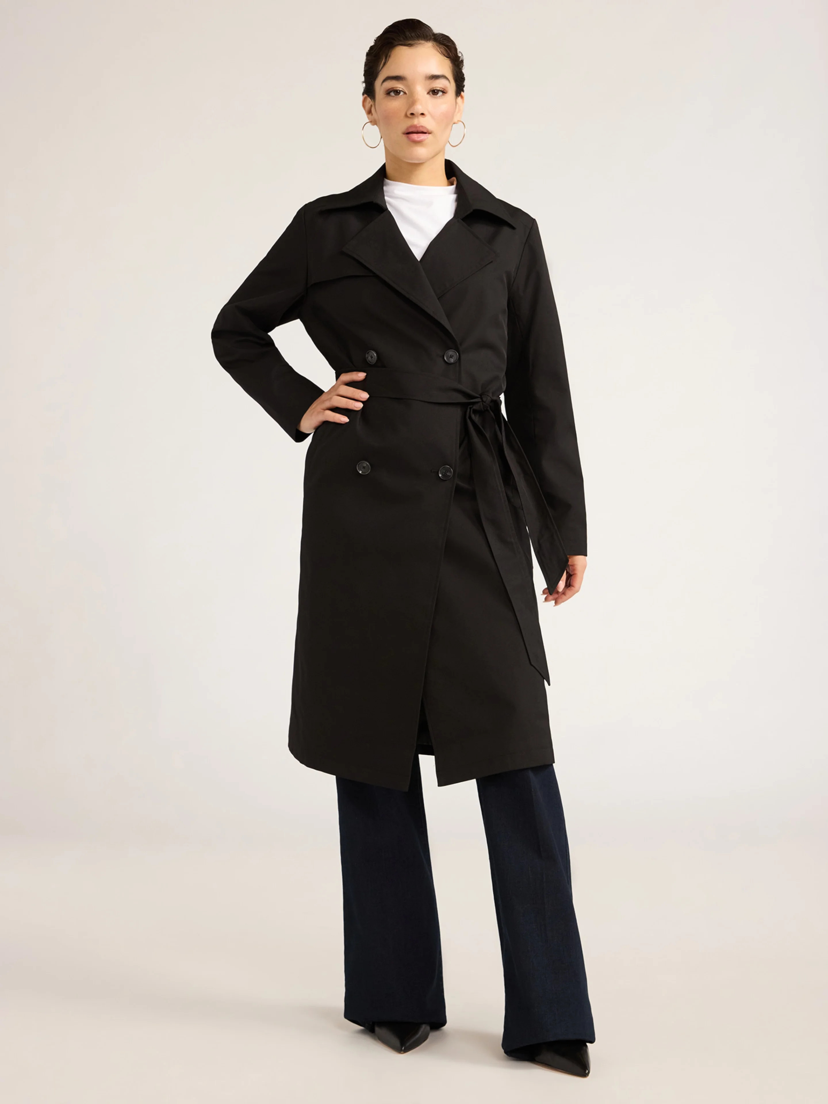 Sofia Jeans Women's and Women's Plus Double Breasted Trench Coat, Sizes XS-5X | Walmart (US)