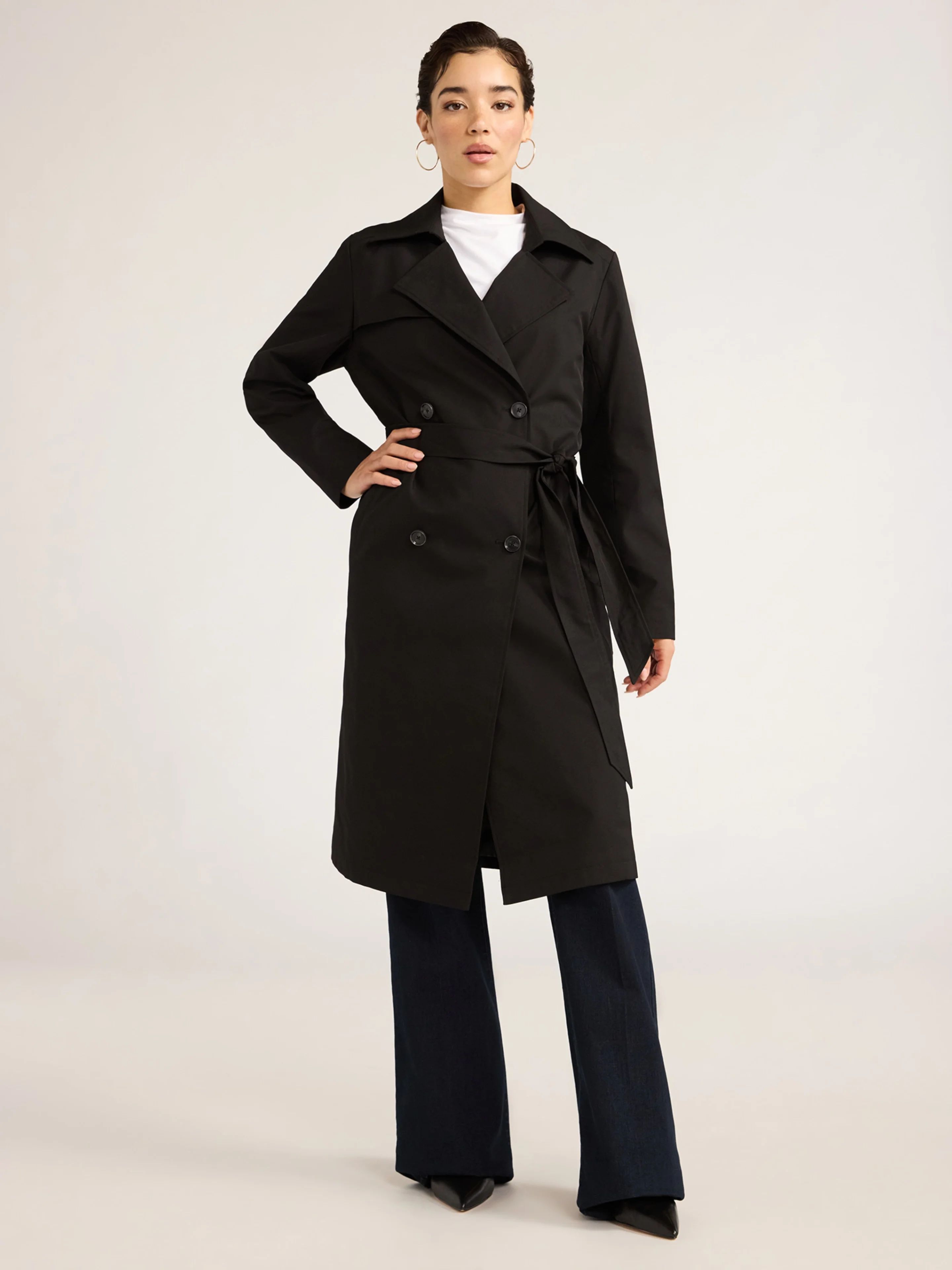 Sofia Jeans Women's and Women's Plus Size Double Breasted Trench Coat, Sizes XS-5X | Walmart (US)