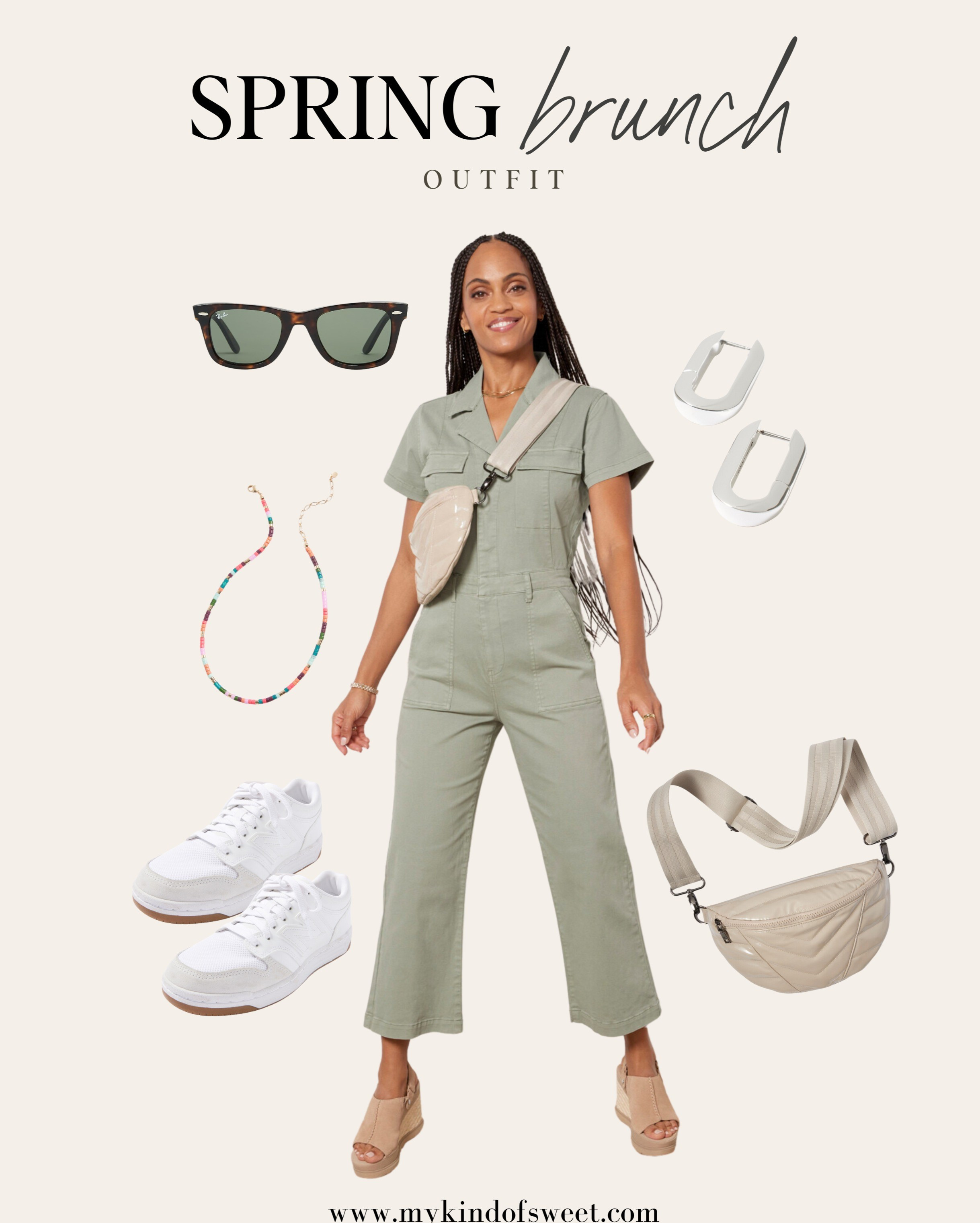 Spring Brunch Outfit Idea // I love a jumpsuit and this sage green one from Evereve is perfect. Great for a casual brunch date!

#LTKSeasonal #LTKstyletip #LTKshoecrush
