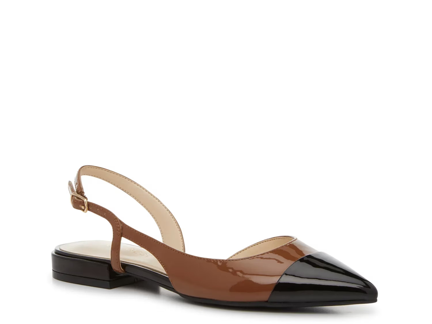 Nine West Dearist Flat | Women's | Black/Brown | Size 7.5 | Flats | Slingback | DSW