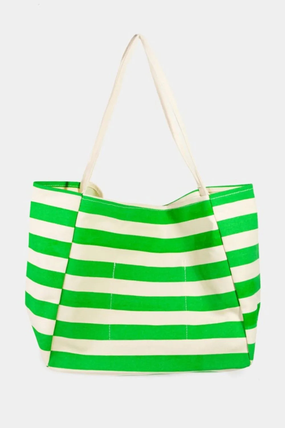 Fame Bright Color Stripe Tote Bag Gn / one size | Casual Chic Boutique