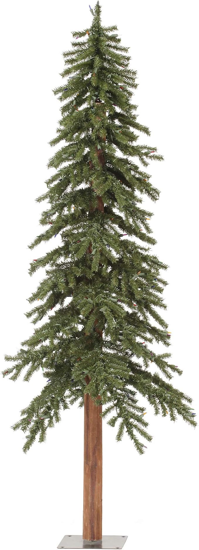 Vickerman 6' Natural Alpine Unlit Christmas Tree - Traditional Deep Green - 657 PVC Tips - Flat M... | Amazon (US)