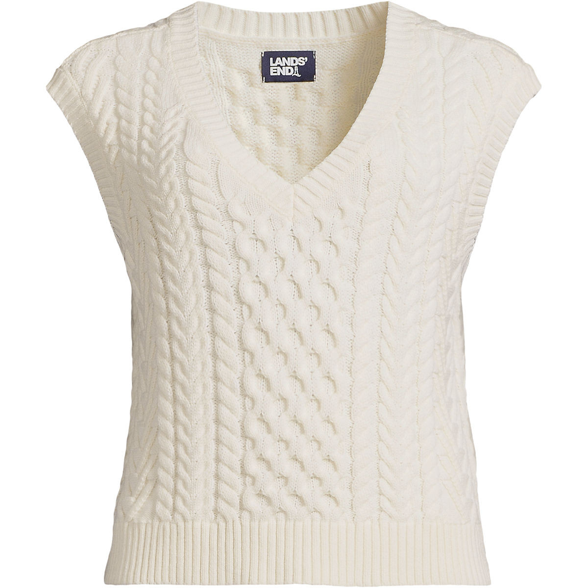 Women's Cable Vest Sweater | Lands' End (US)