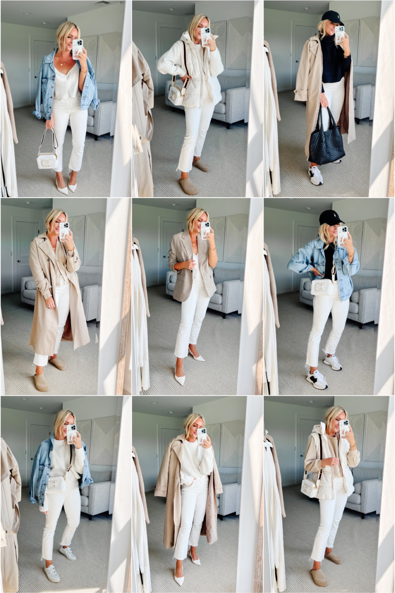 How to wear white denim for fall! Capsule wardrobe blogger. Best fall off white denim.  

#LTKstyletip