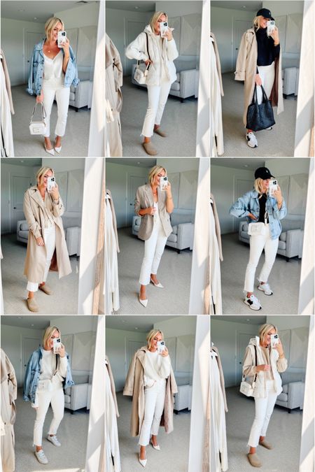 How to wear white denim for fall! Capsule wardrobe blogger. Best fall off white denim.  

#LTKstyletip