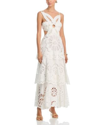 White Floral Richelieu Eyelet Maxi Dress | Bloomingdale's (AU)