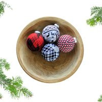 Holiday Christmas Ornaments. Country Plaid Christmas | Etsy (US)