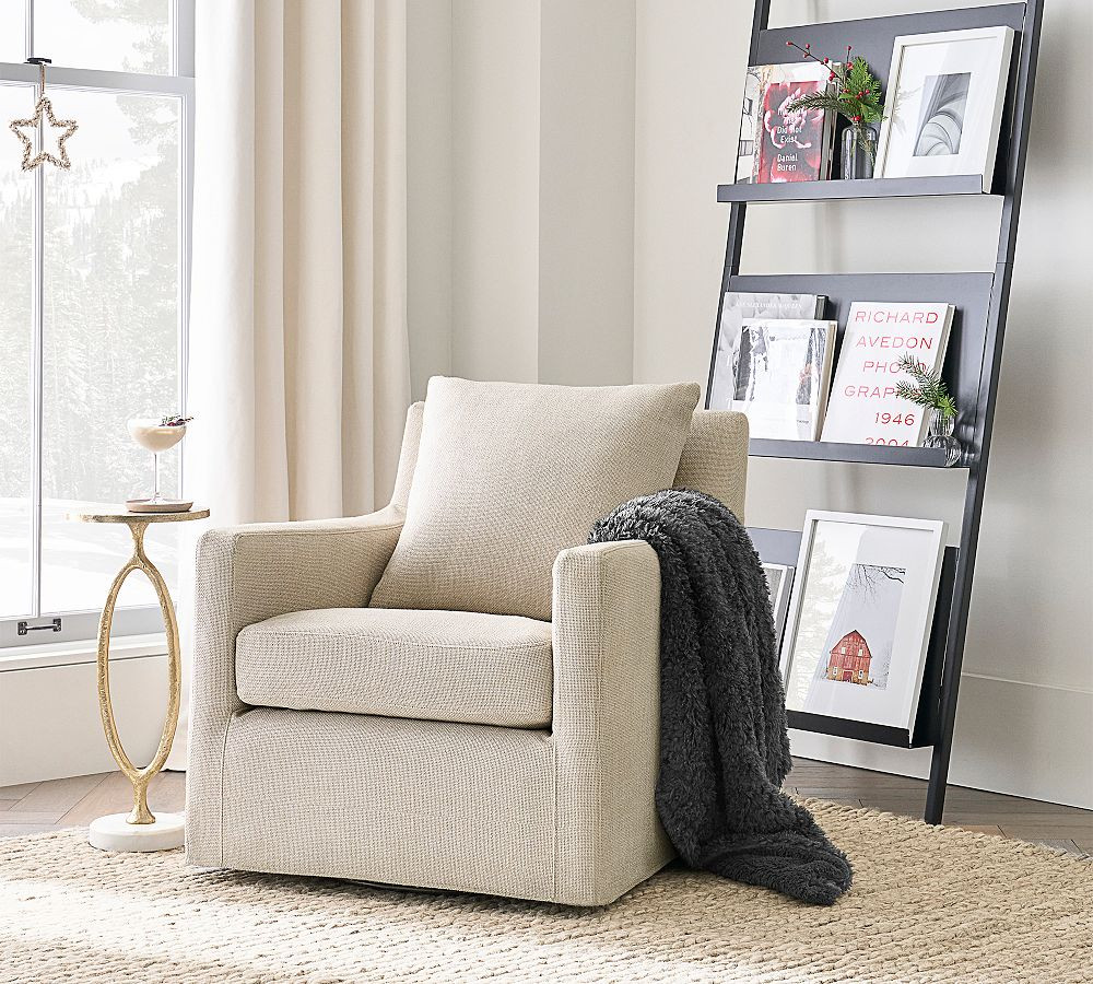 Ayden Square Arm Swivel Glider | Pottery Barn (US)