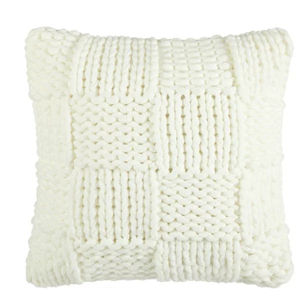 Better Homes & Gardens Chunky Knit Patchwork Pillow, 18 x 18, Ivory, Square, 1 Piece - Walmart.co... | Walmart (US)
