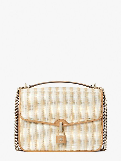 locket straw large flap shoulder bag | Kate Spade (US)