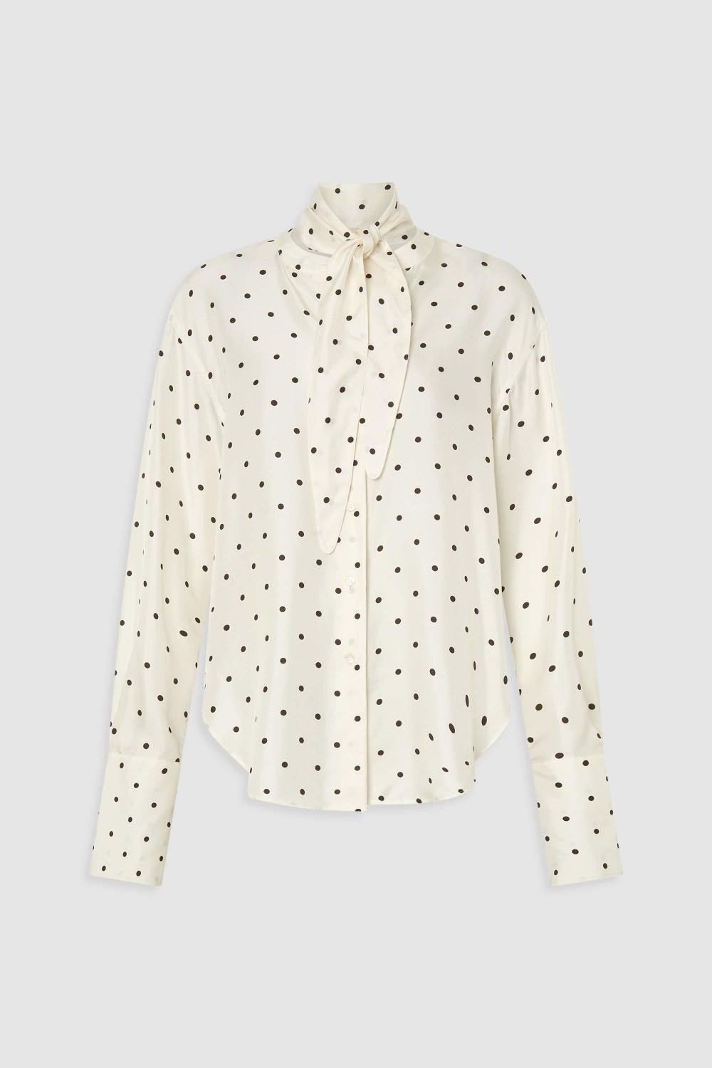 Graphic Spot Tie Neck Shirt | Oroton