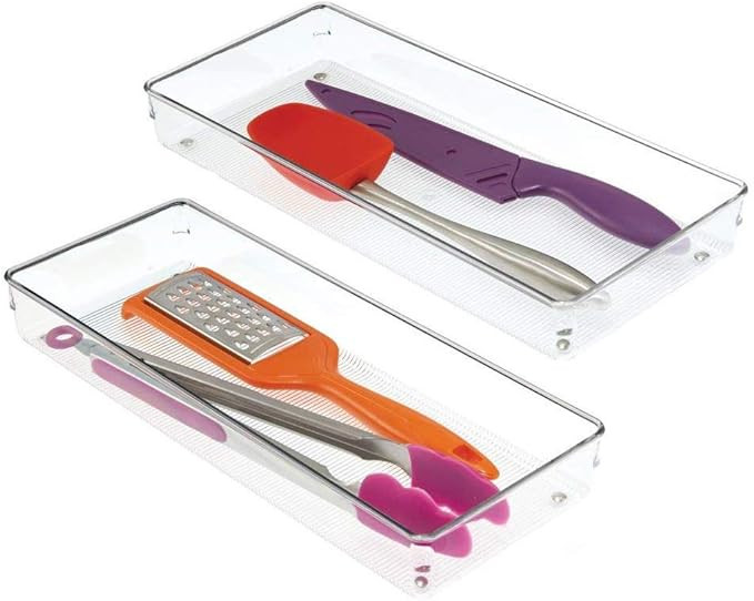 iDesign Linus Plastic Kitchen Drawer Organizer for Silverware, Spatulas, Cutlery, Gadgets, Office... | Amazon (US)