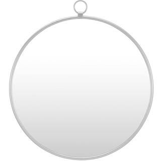 32.5 x 1 x 36 in. Silver Marshall Round Mirror | The Home Depot