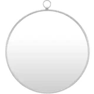 32.5 x 1 x 36 in. Silver Marshall Round Mirror | The Home Depot