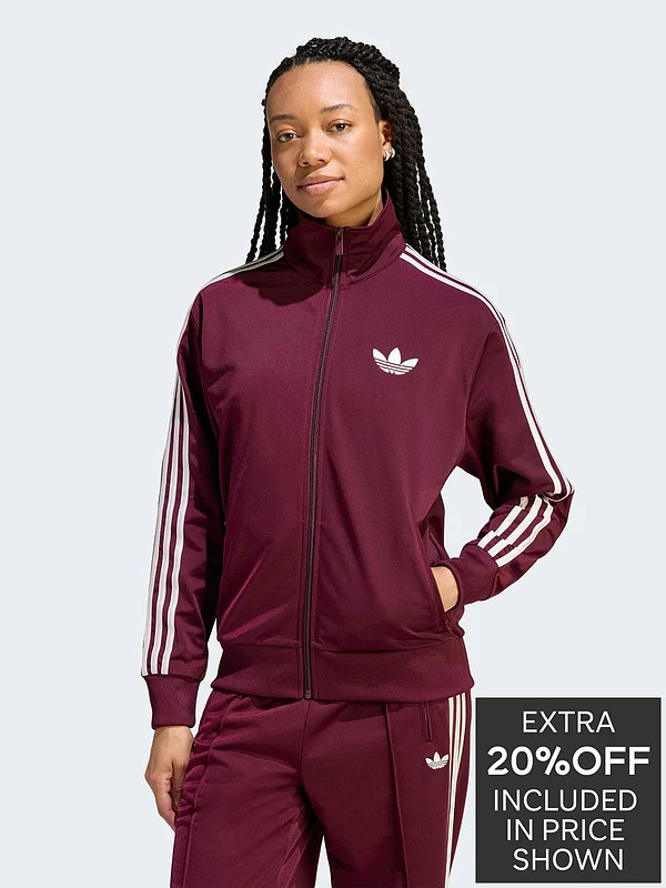 adidas Originals Women's Firebird Track Top - Burgundy | Very (UK)
