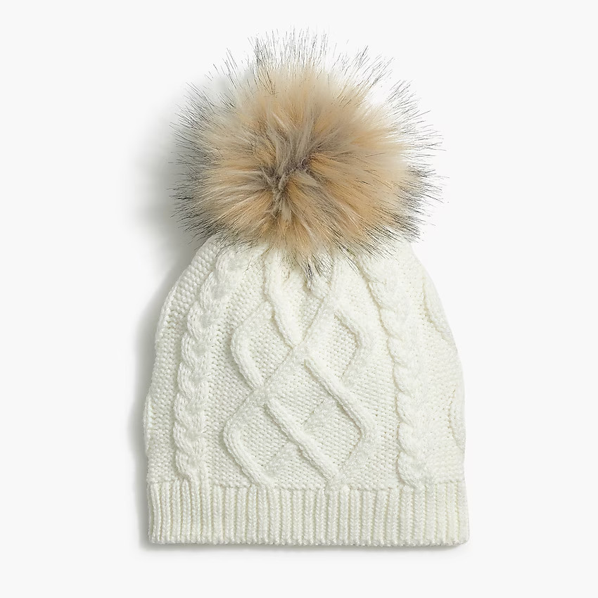 Faux-fur pom-pom hat | J.Crew Factory