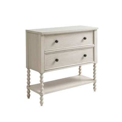 Okak Farmhouse Solid Wood 2-Drawer Dresser Side Table with Shelf, Bedside, End Table for Living Room, Natural | Target