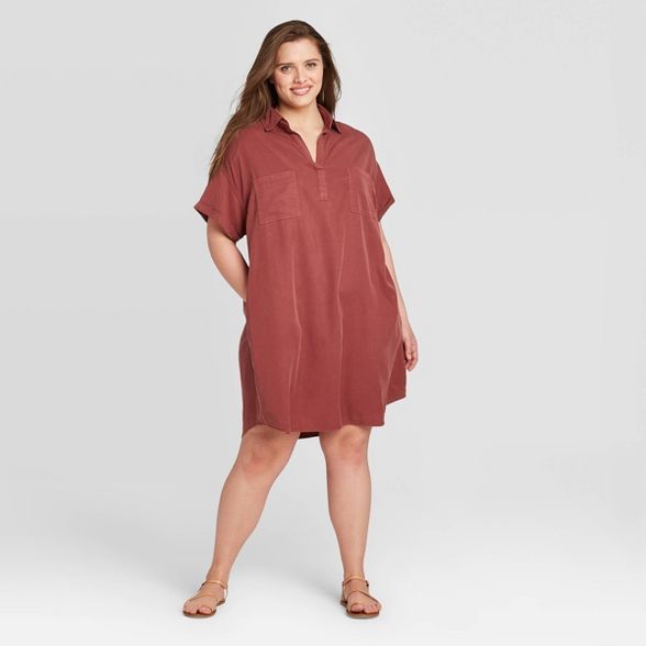 Women's Plus Size Short Sleeve Collared Shirtdress - Universal Thread™ | Target