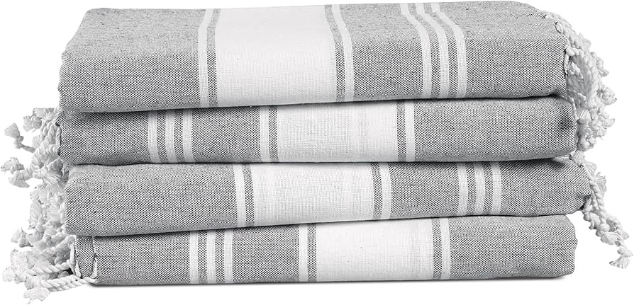 LANE LINEN 4 Pack Beach Towels - 100% Cotton Oversized Beach Towel, Pre-Washed Quick Dry Beach To... | Amazon (US)