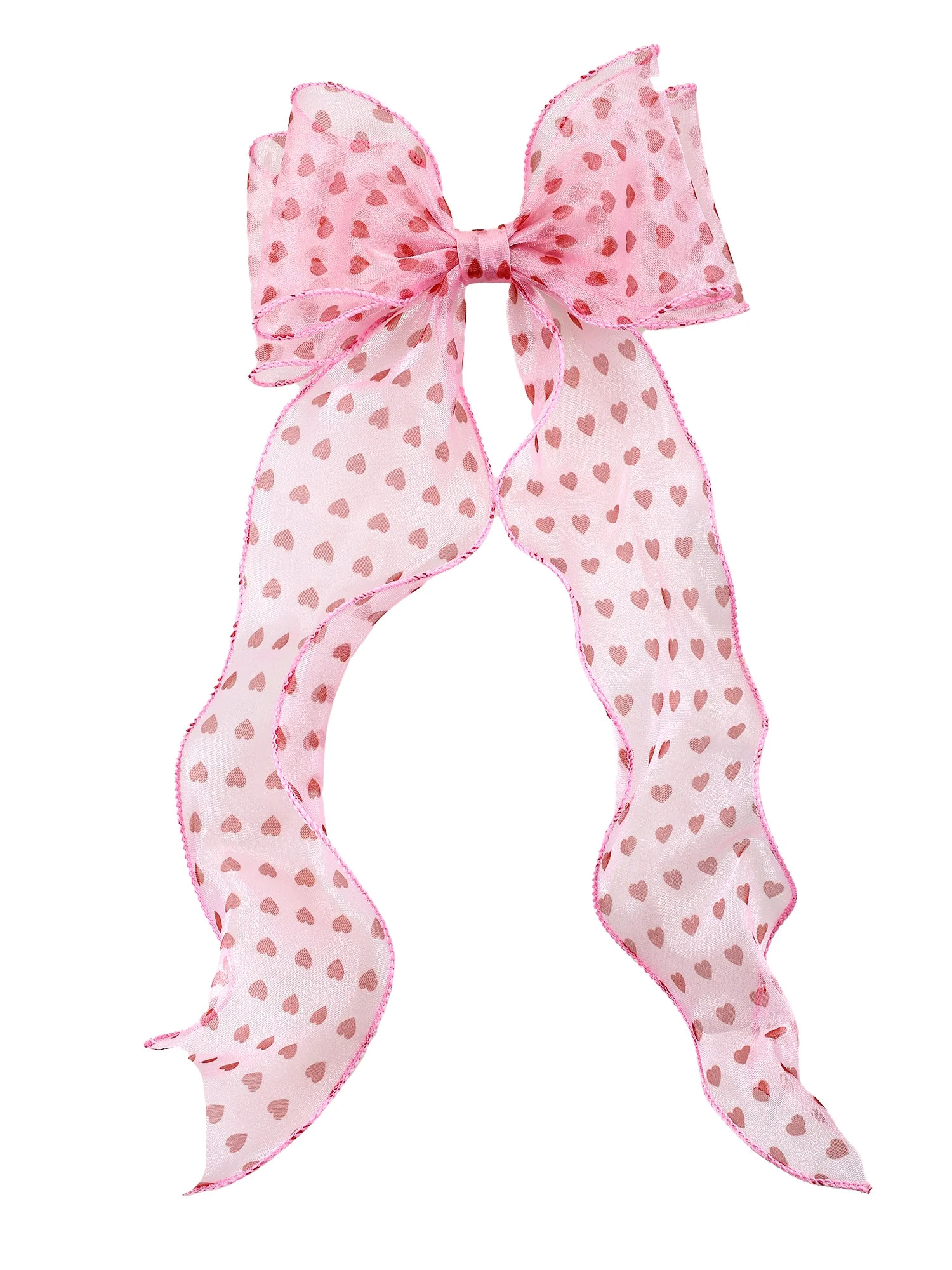 Way to Celebrate Valentine's Day Hearts Fabric Hair Bow, 1 Piece | Walmart (US)