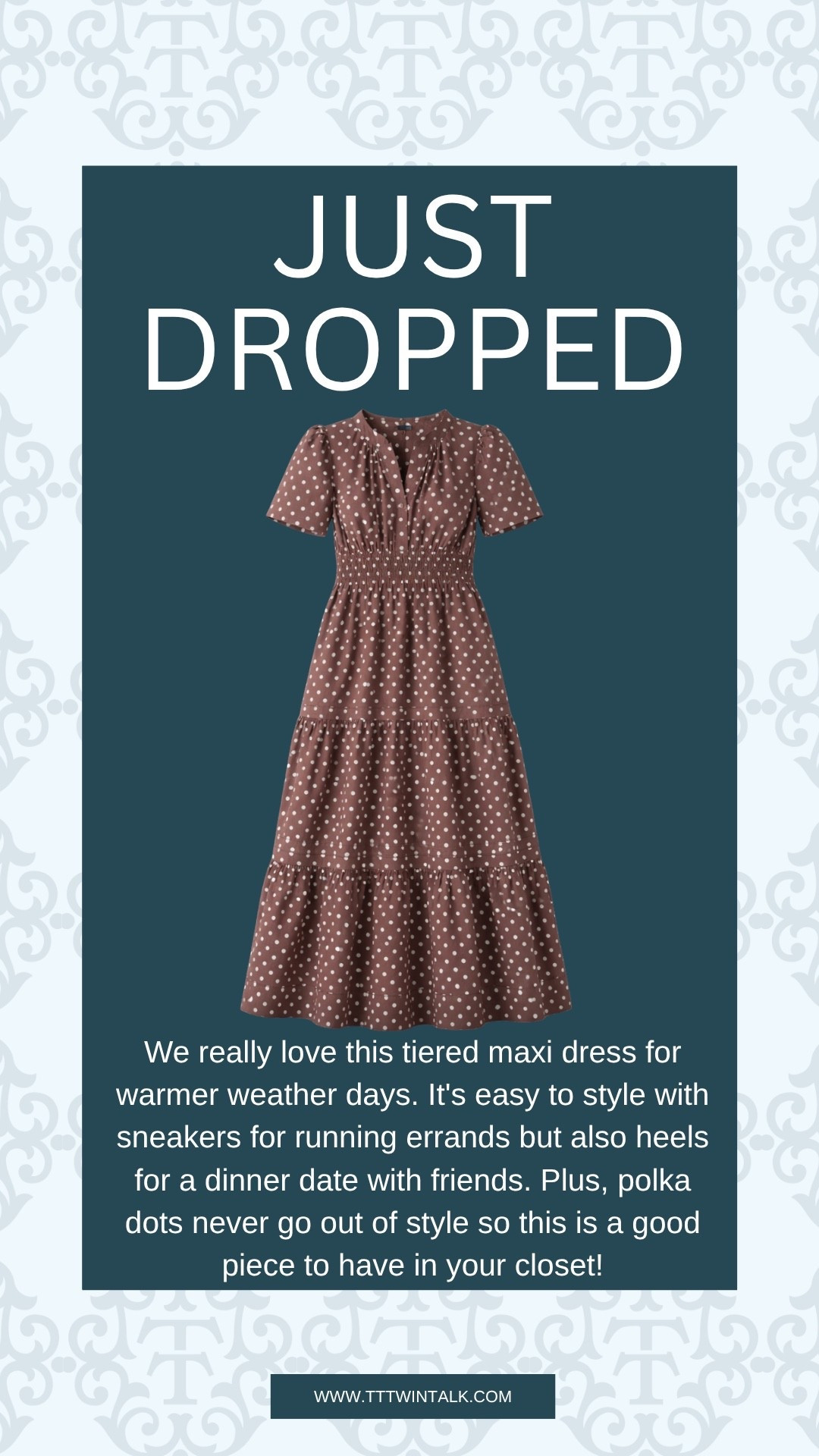 We really love this tiered maxi dress for warmer weather days. It's easy to style with sneakers for running errands but also heels for a dinner date with friends. Plus, polka dots never go out of style so this is a good piece to have in your closet!

#LTKSeasonal #LTKMidsize #LTKOver40