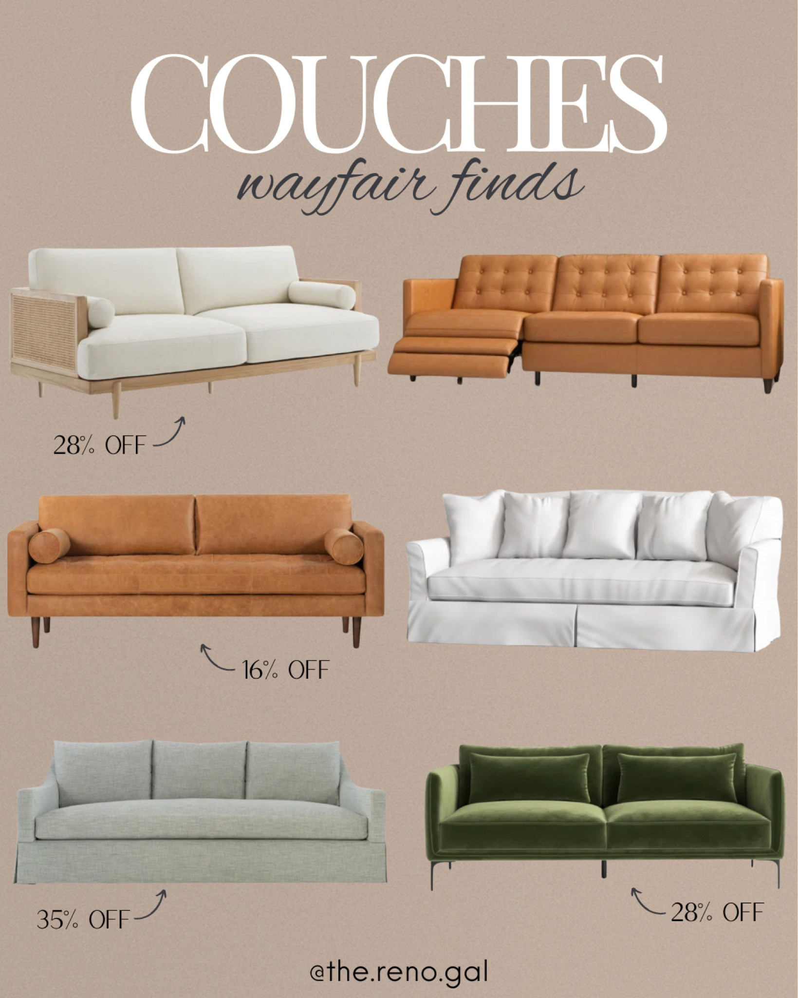 Affordable couches! Living room style inspo!

Affordable sofas, white couch, leather couch, leather reclining couch, white slipcover couch, gray slipcover couch, beige slipcover couch, linen couch, brown couch, green couch, velvet couch, green velvet couch, modern couch, traditional couch, wood framed couch, neutral couch, neutral home decor, 93” couch, 89” couch, 88” couch, 84” couch, couch sale, sofa sale, Wayfair couch

Couches under $3000
Couches under $2500
Couches under $2000

#LTKHome #LTKSaleAlert #LTKSummerSales