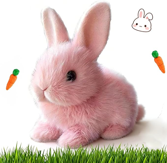 Easter Bunny Toy, Rabbit Interactive Hopping Electronic Pet Plush Bunny Toy with Sounds and Movem... | Amazon (US)