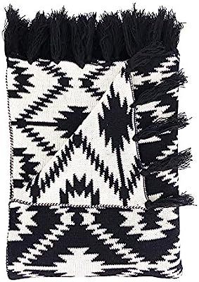Snugtown 100% Cotton Cable Knit Double Layer Warm Cozy Throw Blanket, Tribal Aztec Pattern Home D... | Amazon (US)