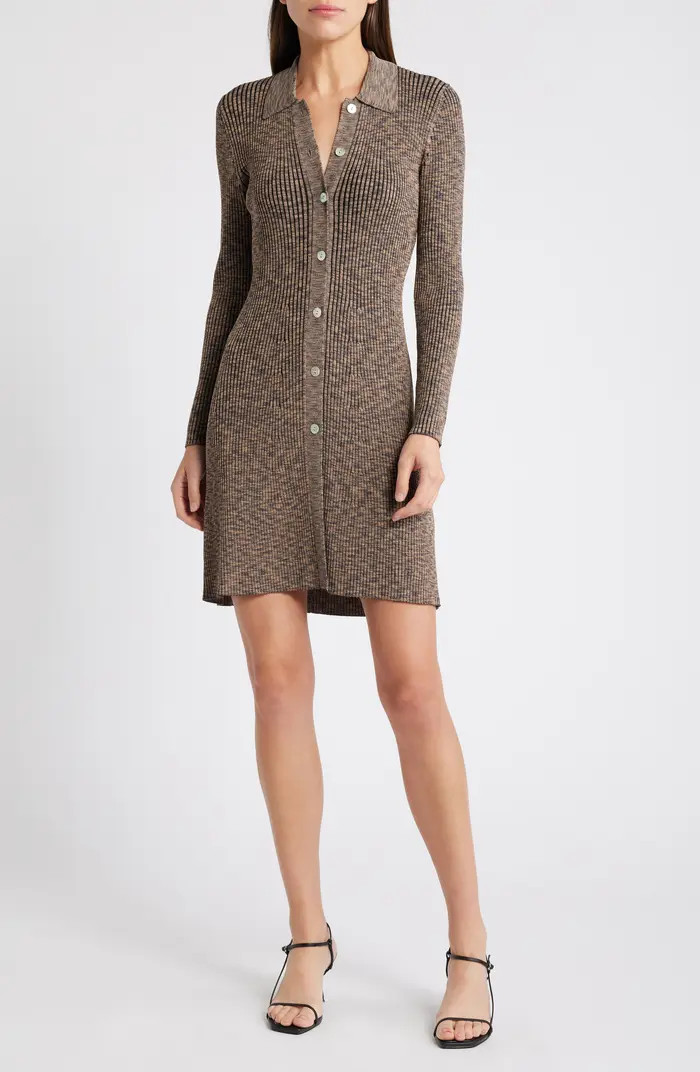 Rails Nikki Space Dye Rib Long Sleeve Sweater Minidress | Nordstromrack | Nordstrom Rack