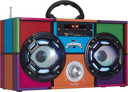 Mini Boombox with LED Speakers – Retro Bluetooth Speaker w/Enhanced FM Radio - Perfect for Home... | Amazon (US)