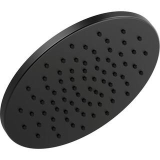 Delta 1-Spray 11.8 in. Single Wall Mount Fixed Rain Shower Head in Matte Black-52158-BL - The Hom... | The Home Depot