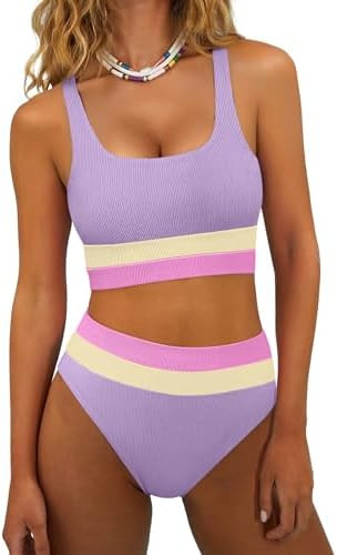 ANRABESS Bikini Sets for Women Summer 2026 High Waisted 2 Piece Bathing Suit Tummy Control Swimsu... | Amazon (US)