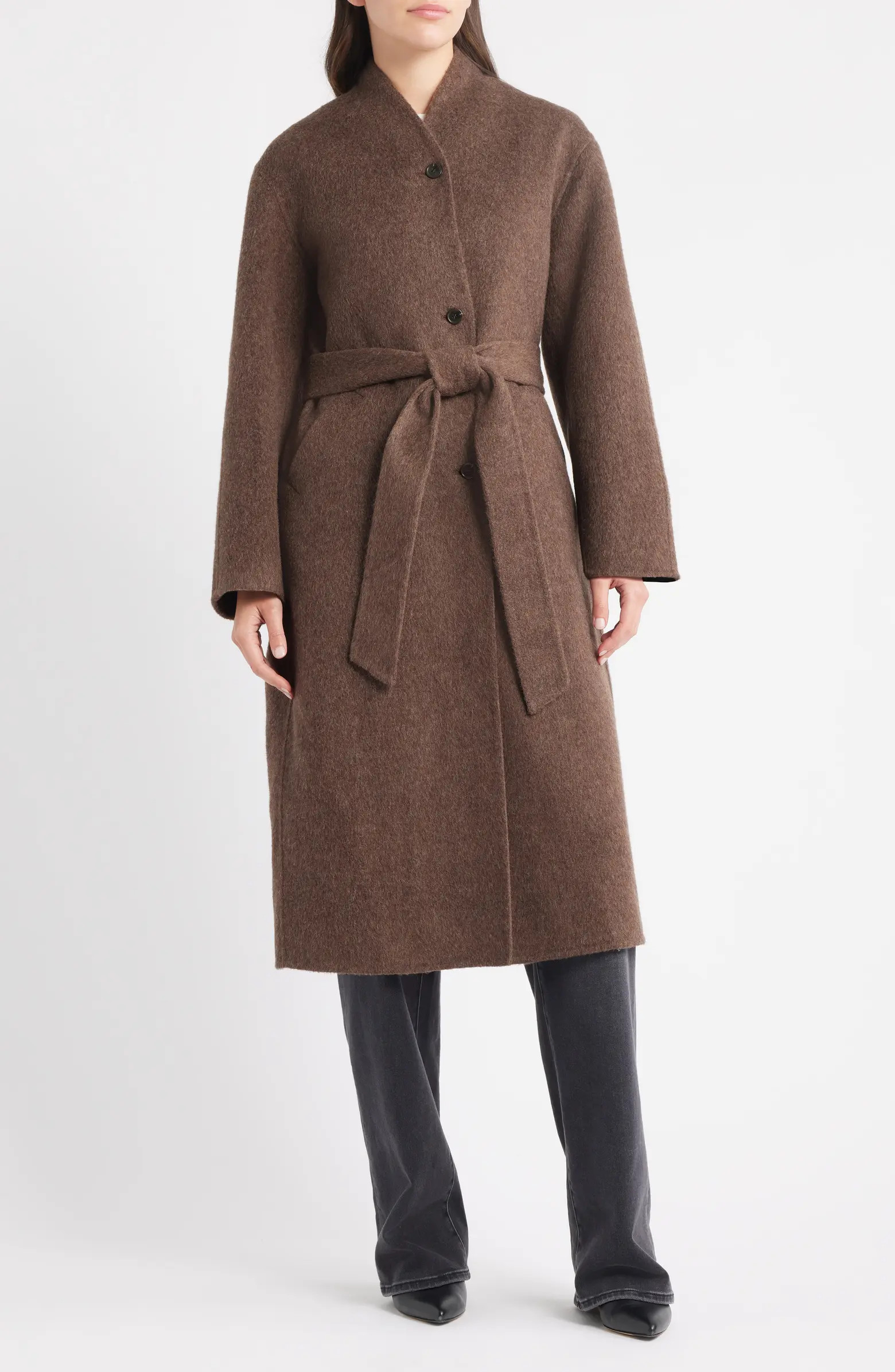 Roland Tie Waist Wool Blend Coat | Nordstrom