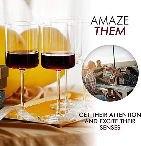 Elixir Glassware Crystal Wine Glasses - Set of 4 - 14 oz Stemware - Red Wine & White Wine Entertaini | Amazon (US)