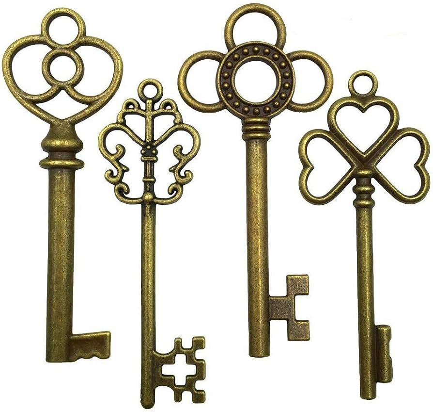 BALABALA Antique Bronze Vintage Skeleton Key Charm Steampunk for Crafts, Party Favors, Gifts Deco... | Amazon (US)