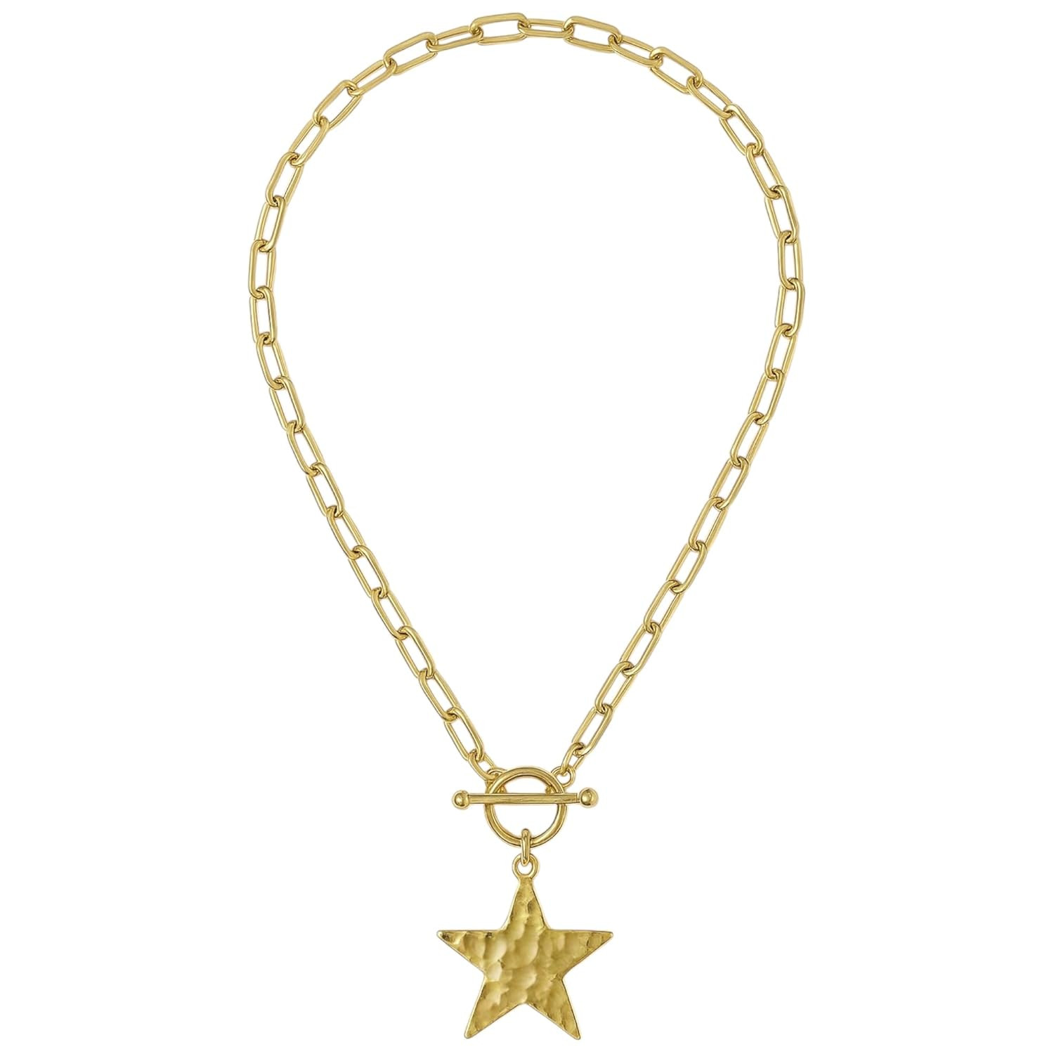 Star Charm Chunky Toggle Necklace Gold (Star) | Amazon (US)
