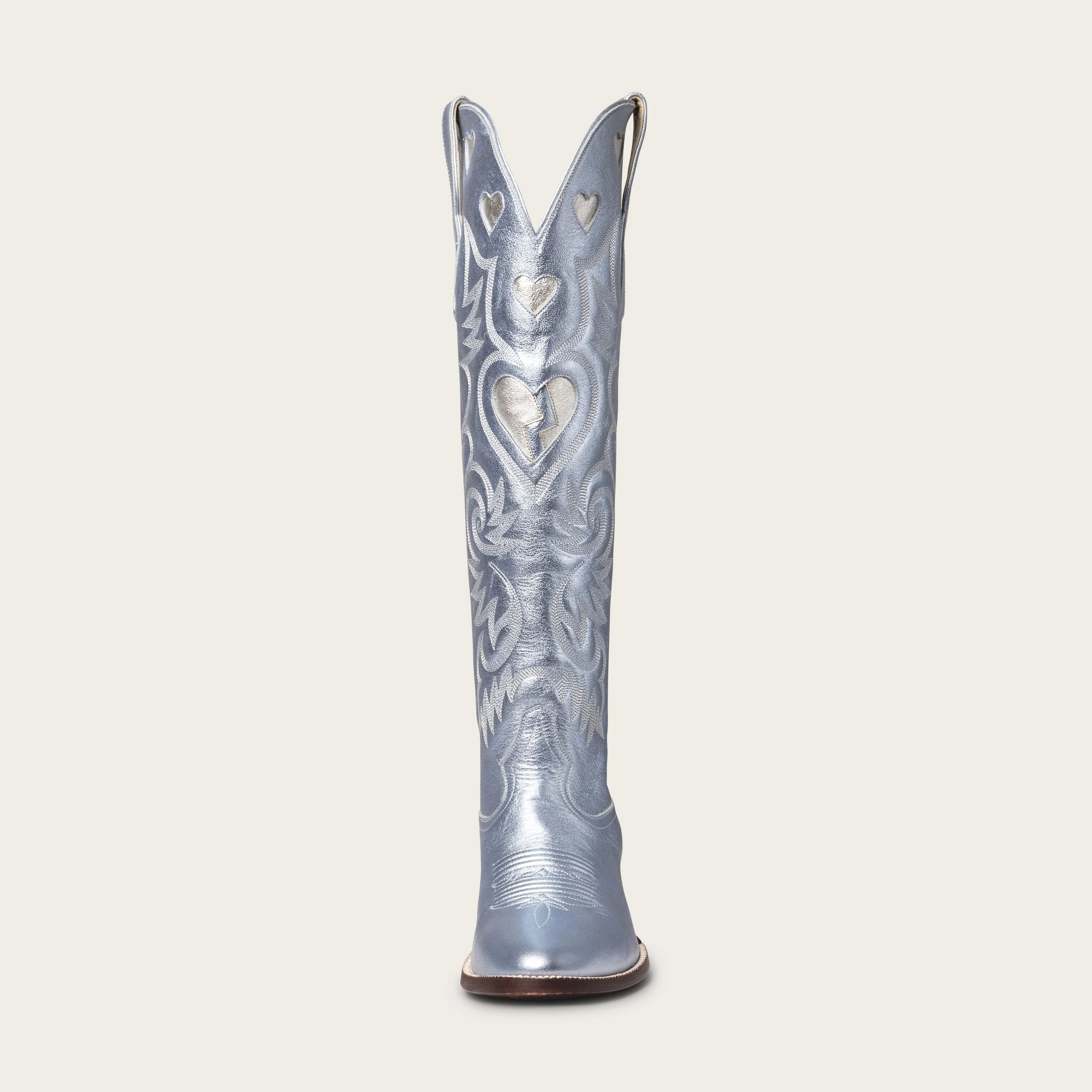 The Heartbreaker Boot Powder Blue Metallic and Silver | CITY Boots
