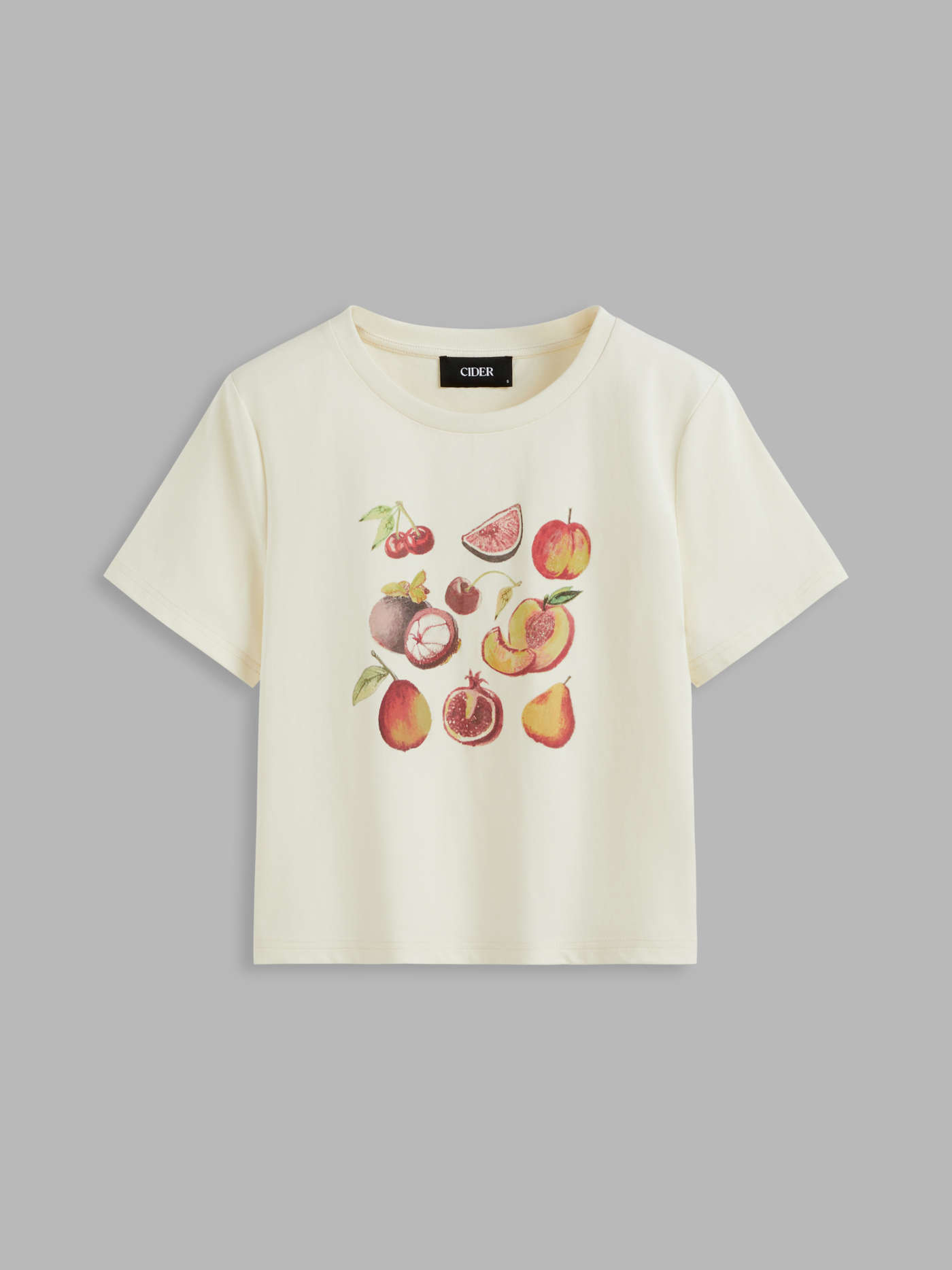 100% Cotton Fruits Graphic Short Sleeve Tee | Cider