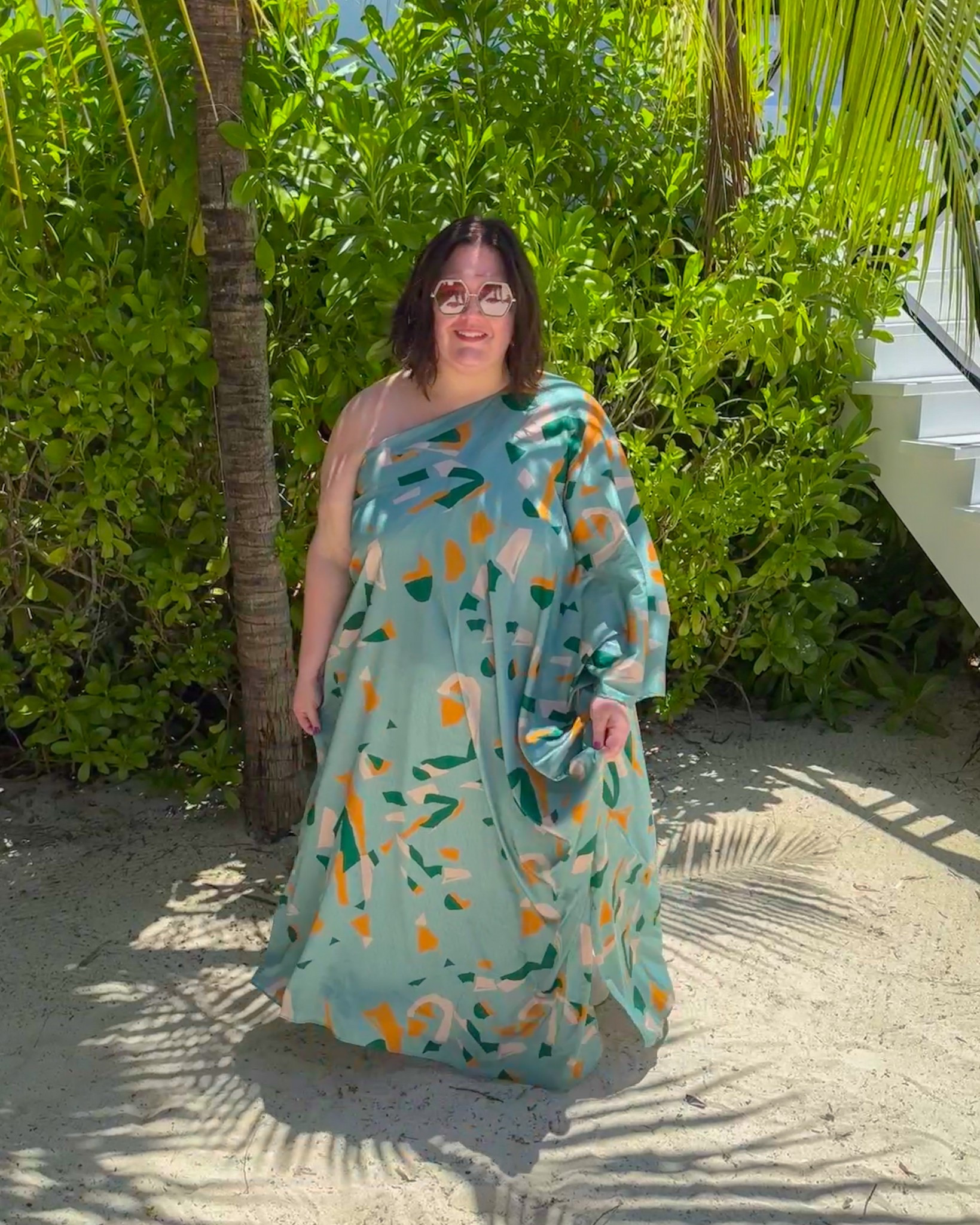 The perfect tropical kaftan in straight and plus sizes. Love the terrazzo print on mint 

#LTKOver40 #LTKPlusSize