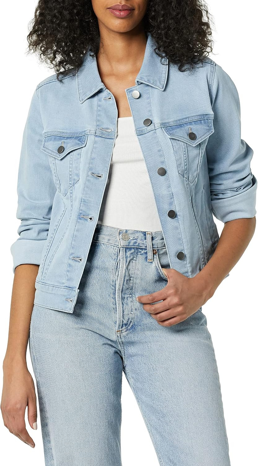 Amazon Essentials Women's Regular-Fit Denim Jean Jacket (Available in Plus Size) | Amazon (US)