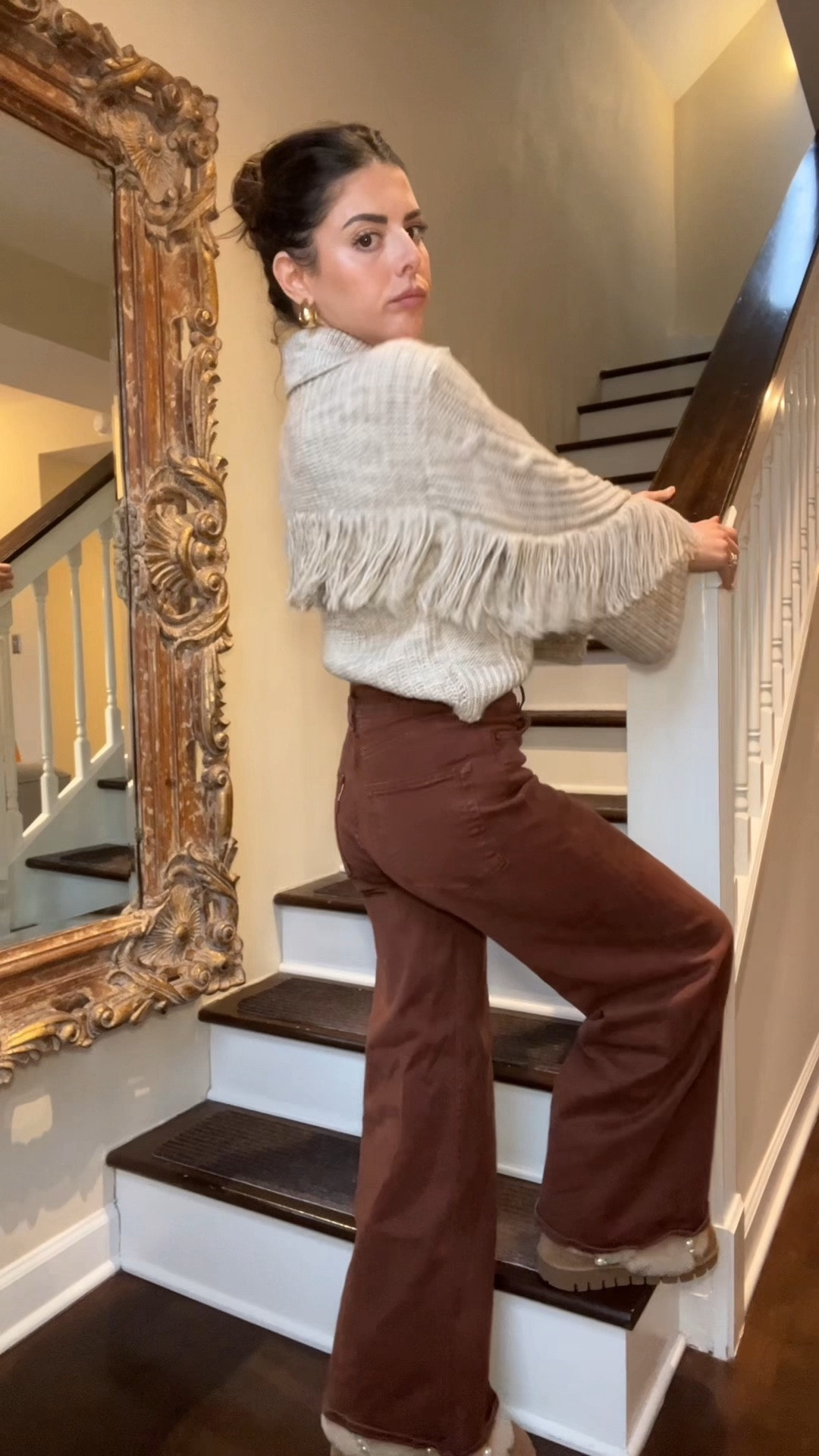 OOTD | layered a bunch of gold jewelry from Anima Mea (all pieces under $100!) with a Jonathan Simkhai fringe sweater (no longer listed ☹️ linked similar) and chocolate brown jeans 

#LTKfindsunder100 #LTKVideo #LTKstyletip