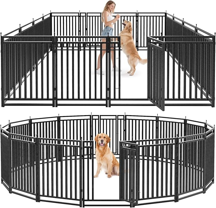 Dog Fence Outdoor for Yard Dog Playpen Indoor 40" Height 16 Panels Portable Puppy Playpen Dog Ken... | Amazon (US)