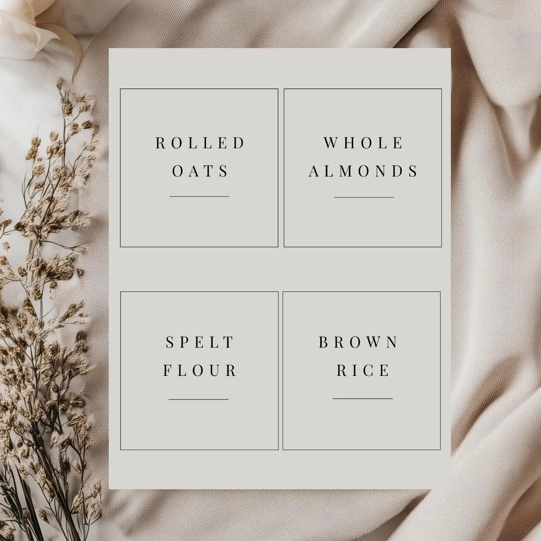 4 Inch, Editable Pantry Label, Serif Pantry Label, Minimalist Organization Label, Jar Sticker, US... | Etsy (US)