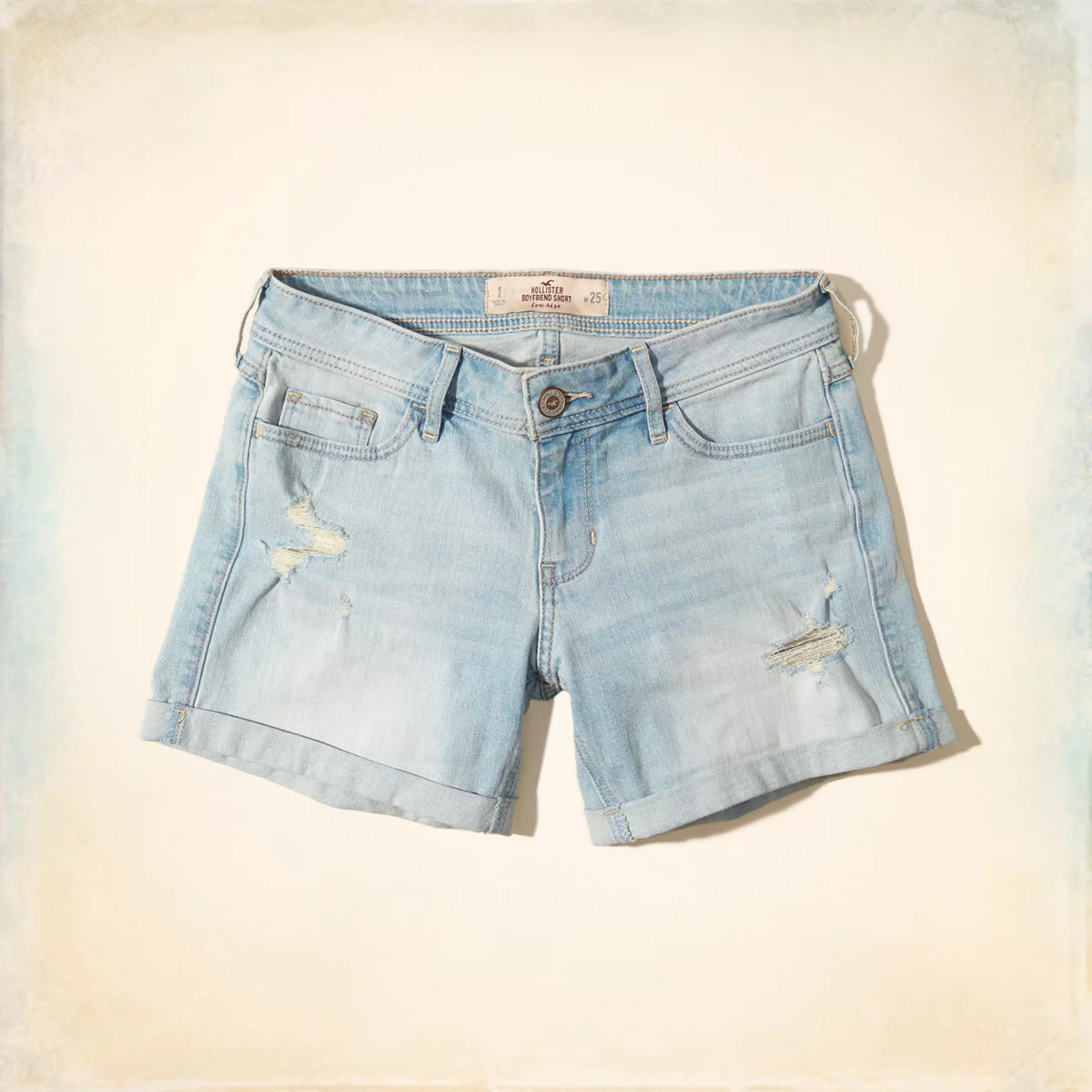 Ultra Low-Rise Denim Boyfriend Shorts | Hollister US