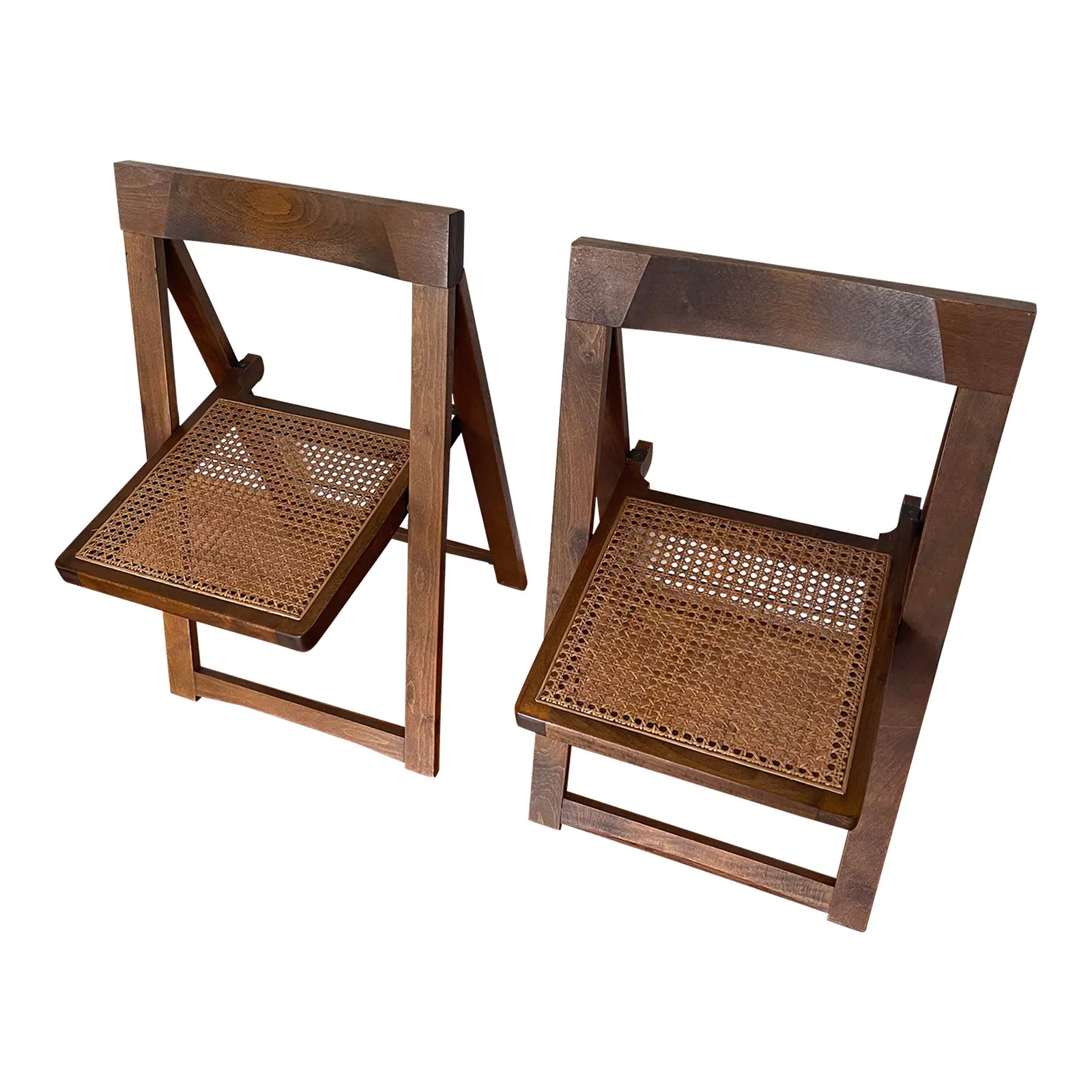 Mid-Century Modern Vintage Trieste Folding Chairs by Aldo Jacober for Bazzani, a Pair | Chairish
