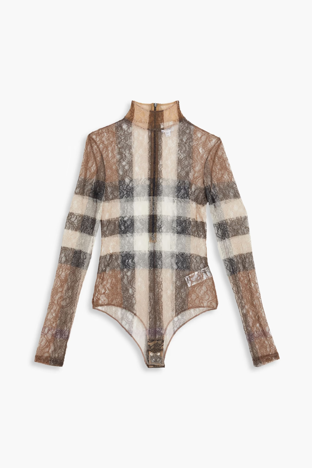 Checked stretch-lace bodysuit | The Outnet (US and CA)