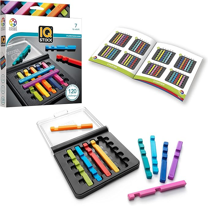 SmartGames IQ Stixx Stacking Travel Game with 120 Challenges for Ages 7 - Adult | Amazon (US)