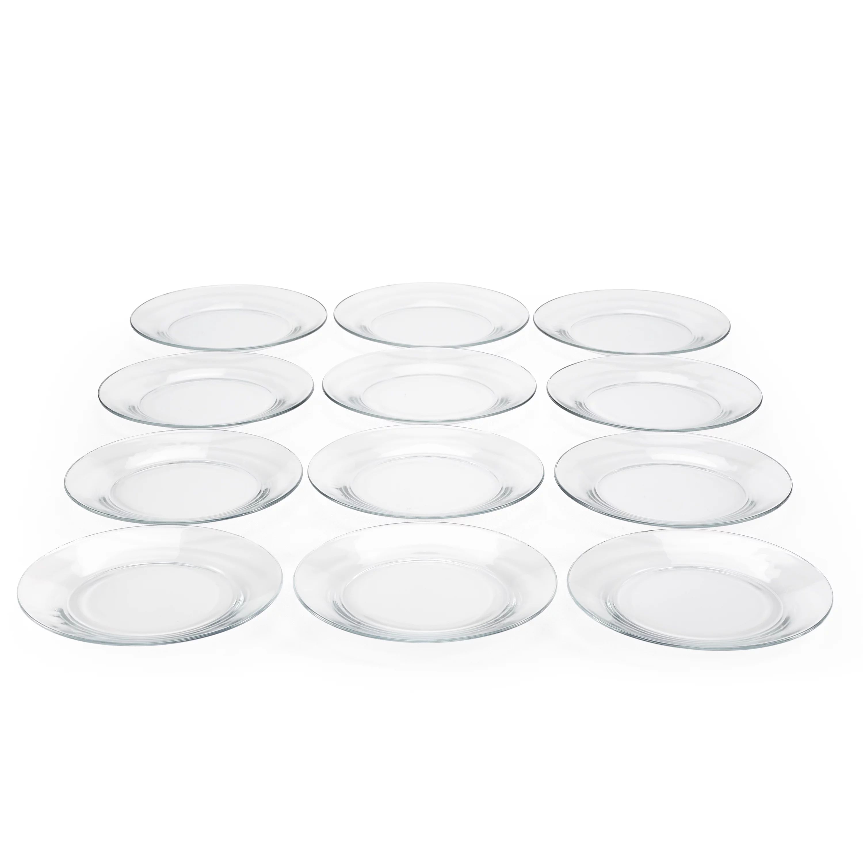 Mainstays Round Glass Dinner Plates Catering Pack, Set of 12 | Walmart (US)